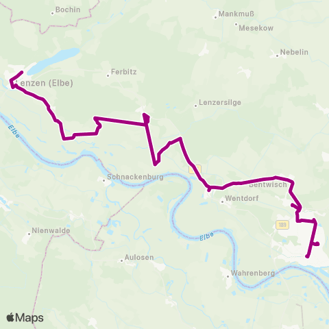 VG Prignitz Wittenberge Zob ↔︎ Motrich map