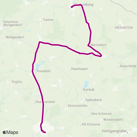 VG Prignitz Meyenburg ↔︎ Pritzwalk map