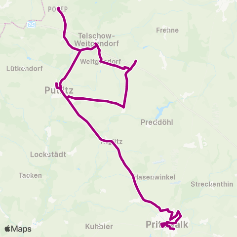 VG Prignitz Pritzwalk ↔︎ Putlitz map