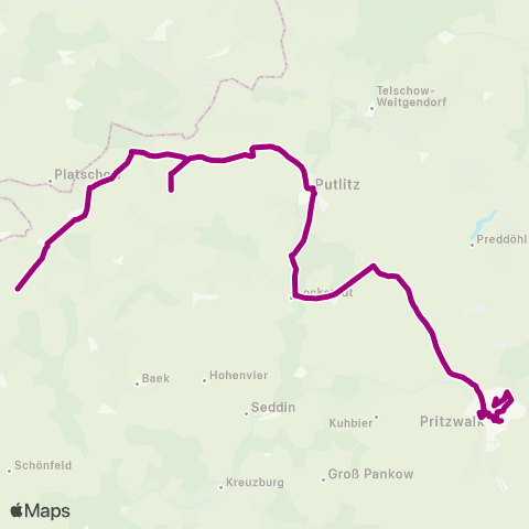 VG Prignitz Berge (Pr) Zob ↔︎ Pritzwalk map