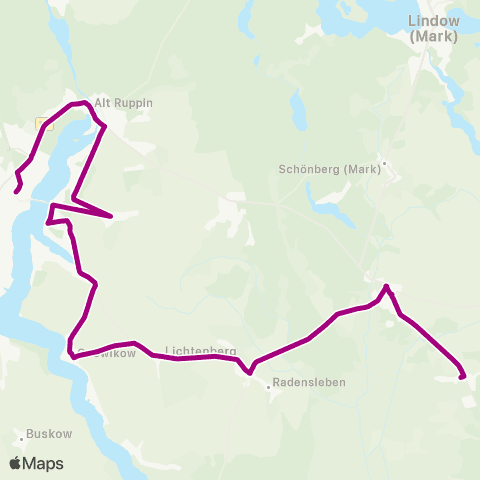 ORP Ostprignitz-Ruppiner Personennahverkehrsgesellschaft Rüthnick ↔︎ Rheinsberger Tor Bhf map