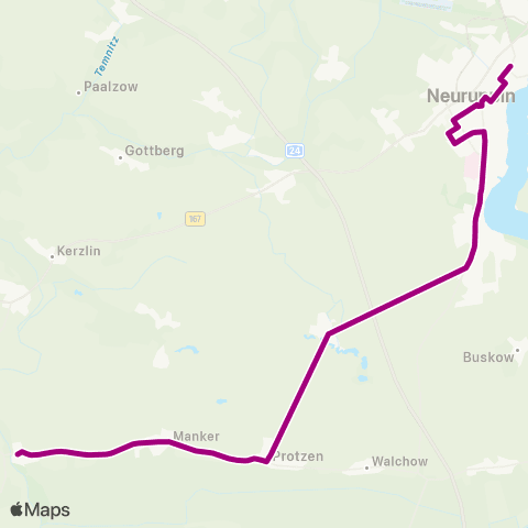 ORP Ostprignitz-Ruppiner Personennahverkehrsgesellschaft Schule ↔︎ Vichel map