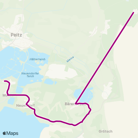 Cottbusverkehr Schule ↔︎ Trift map