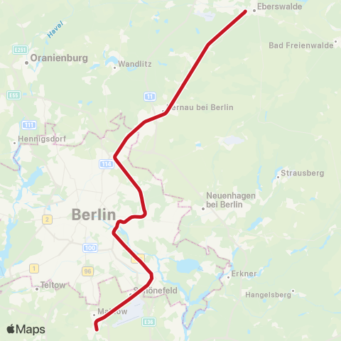 DB Regio 🅢 Blankenfelde (Tf) Bhf ↔︎ Eberswalde, Hbf map