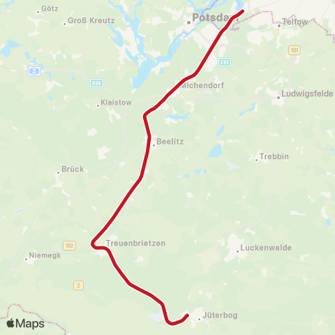 ODEG Ostdeutsche Eisenbahn 🅢 Wannsee Bhf (Berlin) ↔︎ Beelitz, Stadt Bhf map