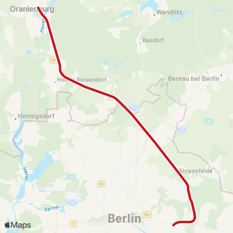 ODEG Ostdeutsche Eisenbahn Schwerin, Hbf ↔︎ 🅢+🅤 Gesundbrunnen Bhf (Berlin) map