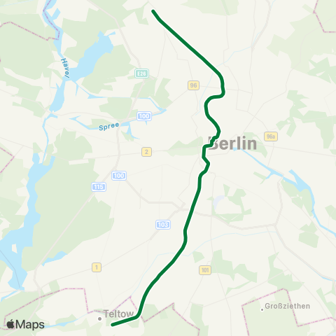 S-Bahn Berlin 🅢 Blankenburg ↔︎ 🅢 Teltow Stadt map