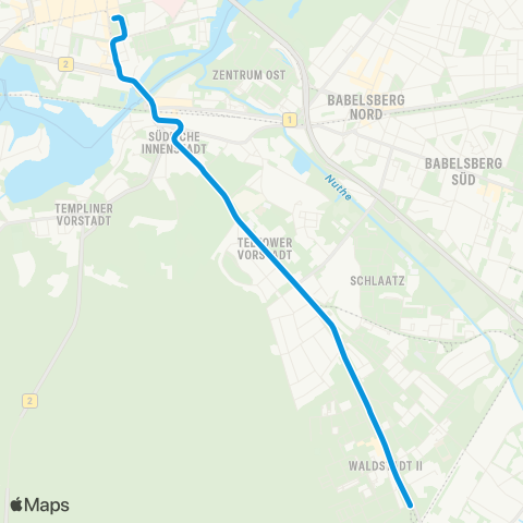 Verkehrsbetrieb Potsdam Rehbrücke Bhf ↔︎ Platz Der Einheit map