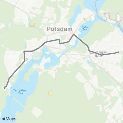 Verkehrsbetrieb Potsdam Fontanestr. ↔︎ Schloss Charlottenhof map