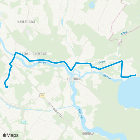 BVG Altes Wasserwerk ↔︎ Haeckelstr. map