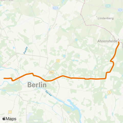 BVG Lüneburger Str. ↔︎ Ahrensfelde map