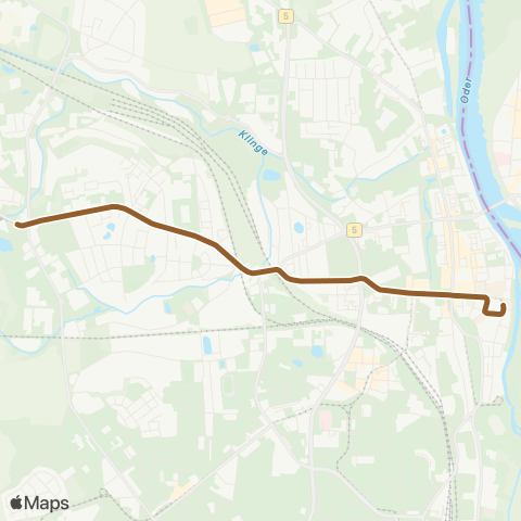 Stadtverkehrsgesellschaft Frankfurt (Oder) Messegelände ↔︎ Europa-Universität map
