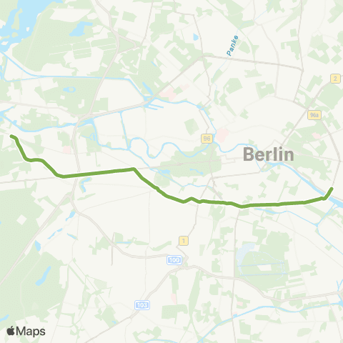 BVG 🅤 Ruhleben ↔︎ 🅢+🅤 Warschauer Str. map