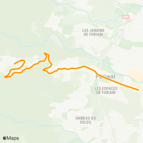 Via Bastia Navette Furiani Village map