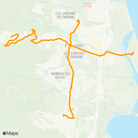 Via Bastia Navette Furiani Plages map