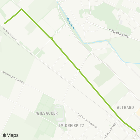 VBG - Verkehrsbetriebe Glattal Regensdorf, Allmend - Regensdorf-Watt, Bahnhof map