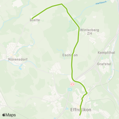 VBG - Verkehrsbetriebe Glattal Breite b. Nürensdorf, Sternen - Effretikon, Bahnhof map