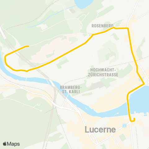 VBL - Verkehrsbetriebe Luzern Luzern, Bahnhof - Luzern, Friedental map