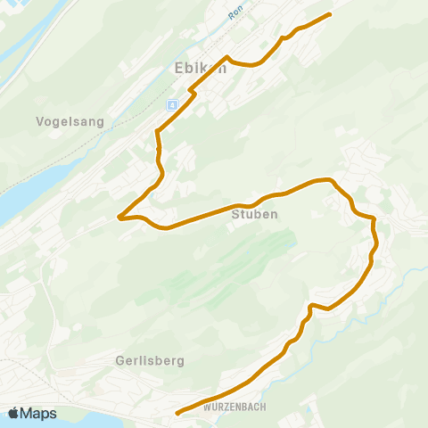 VBL - Verkehrsbetriebe Luzern Ebikon, Ottigenbühl - Luzern, Brüelstrasse map