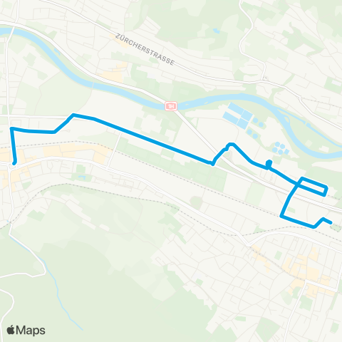 VBZ - Verkehrsbetriebe Zürich Schlieren, Zentrum/Bahnhof - Zürich Altstetten, Bahnhof N map