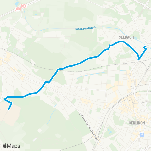 VBZ - Verkehrsbetriebe Zürich Zürich, Seebach - Zürich, ETH Hönggerberg map