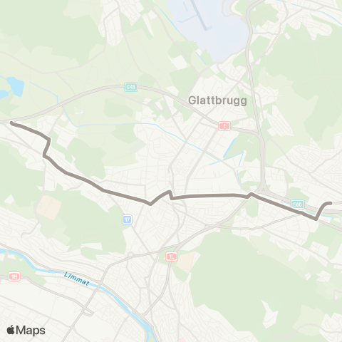 VBZ - Verkehrsbetriebe Zürich Wallisellen, Glatt (Bus) - Zürich, Mühlacker map