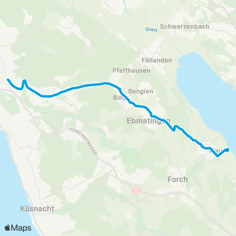VBZ - Verkehrsbetriebe Zürich Zürich, Klusplatz - Maur, See map