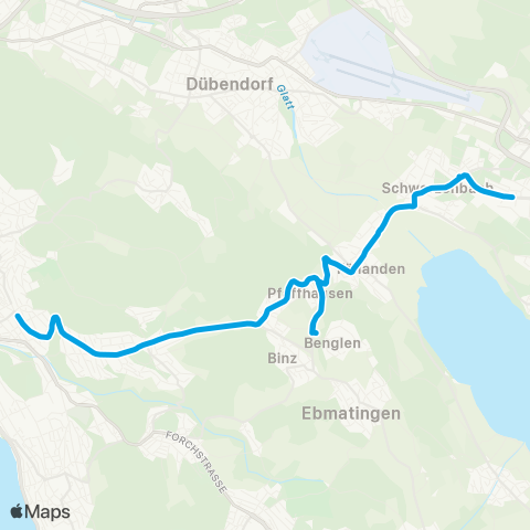 VBZ - Verkehrsbetriebe Zürich Volketswil, Hofwisen - Zürich, Klusplatz map