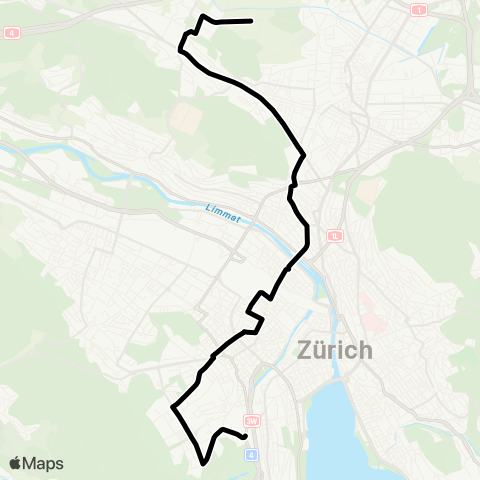 VBZ - Verkehrsbetriebe Zürich Zürich, Sihlcity - Zürich, Holzerhurd map