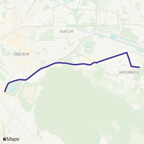 VBZ - Verkehrsbetriebe Zürich Zürich, Hirzenbach - Zürich, Milchbuck map