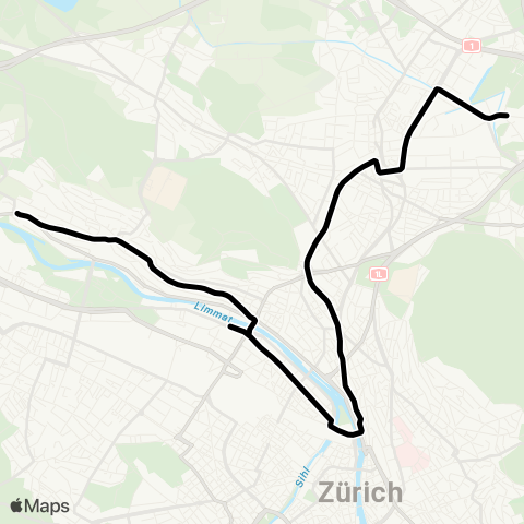 VBZ - Verkehrsbetriebe Zürich Zürich, Frankental - Zürich, Auzelg map
