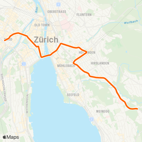 VBZ - Verkehrsbetriebe Zürich Zürich, Bellevue - Zürich, Rehalp map