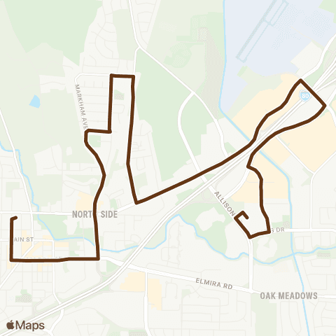 Vacaville City Coach Route 6 map