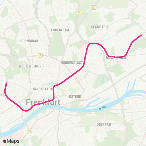 VGF Bockenheimer Warte - Seckbacher Landstr. map