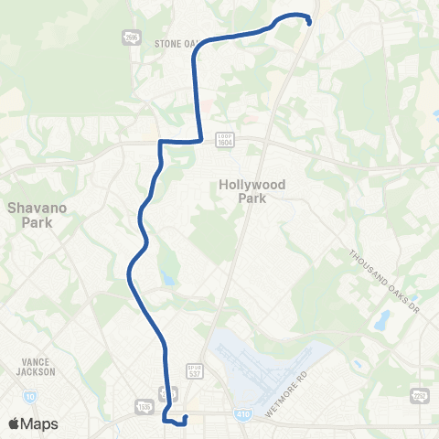 VIA Metropolitan Transit North Star / N Blanco / Stone Oak map