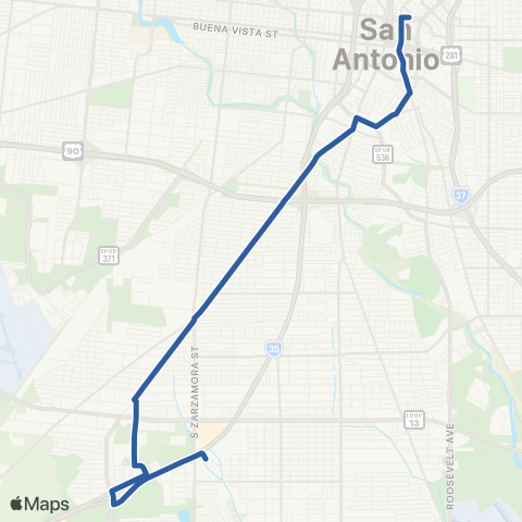 VIA Metropolitan Transit Nogalitos map