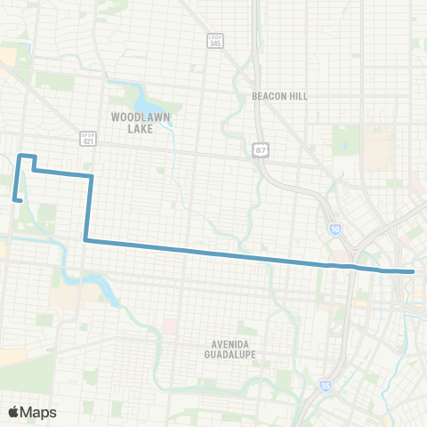 VIA Metropolitan Transit Martin / Ruiz 77-79 Lineup map
