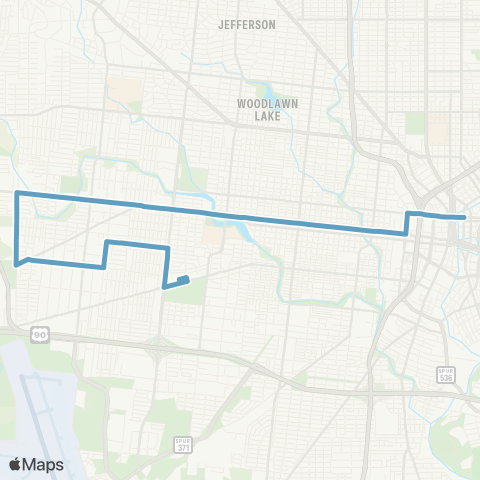 VIA Metropolitan Transit Commerce / Laredo 75-67 Lineup map
