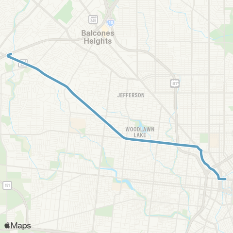 VIA Metropolitan Transit Bandera / Evers 88 Lineup map