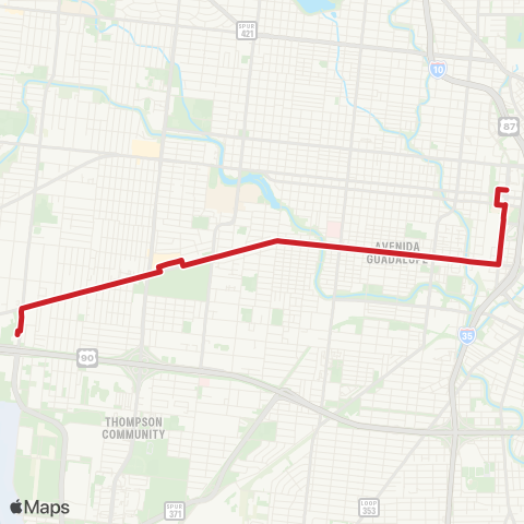 VIA Metropolitan Transit Guadalupe map