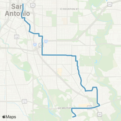 VIA Metropolitan Transit Steves map