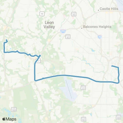 VIA Metropolitan Transit US 90 Alamo Ranch map