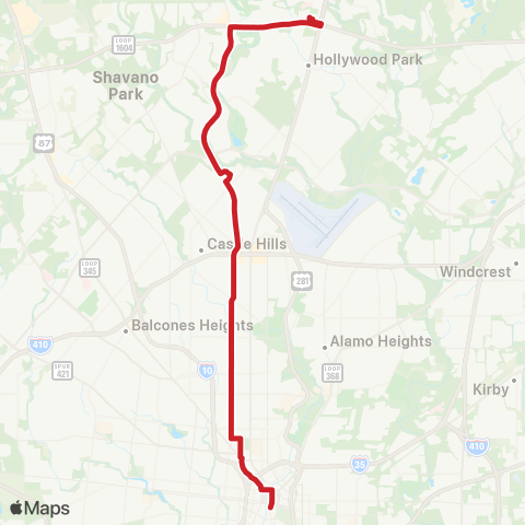 VIA Metropolitan Transit Blanco map