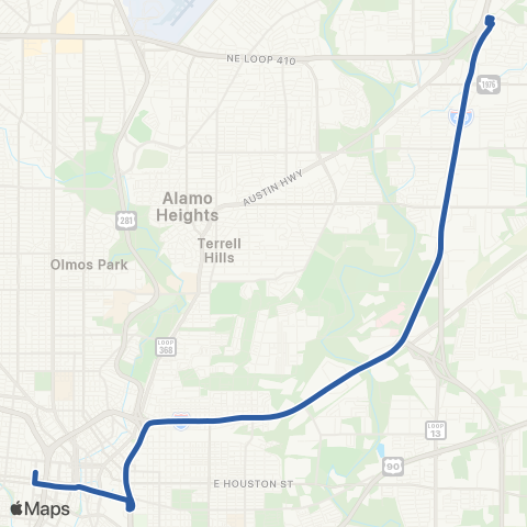 VIA Metropolitan Transit IH-35 map