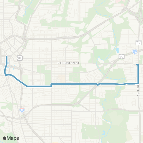 VIA Metropolitan Transit E Commerce / MLK 25-26 Lineup map