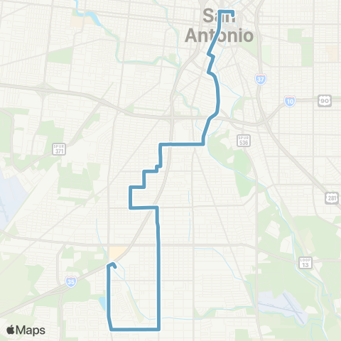 VIA Metropolitan Transit Commercial 46 Lineup map