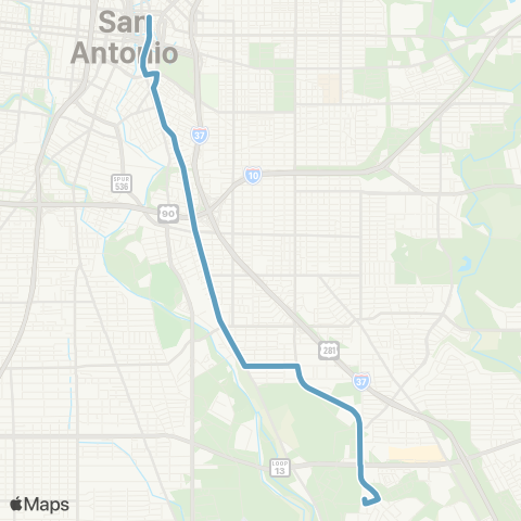 VIA Metropolitan Transit Roosevelt / S Presa 42-36 Lineup map