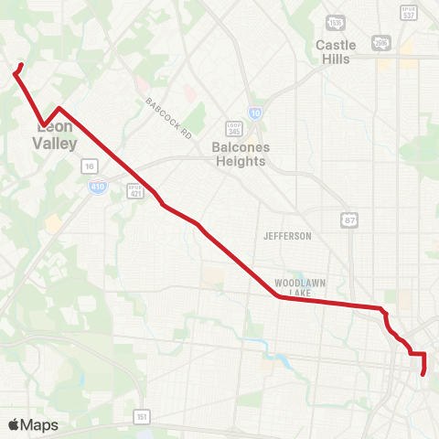 VIA Metropolitan Transit Bandera map
