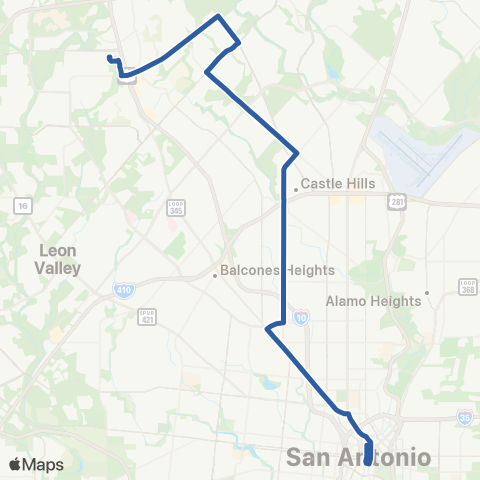 VIA Metropolitan Transit West Avenue map