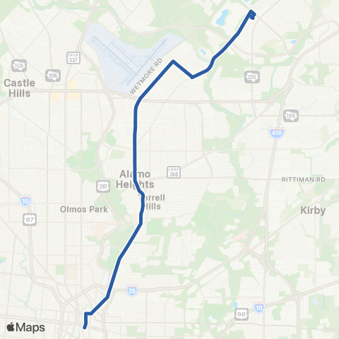 VIA Metropolitan Transit Broadway map